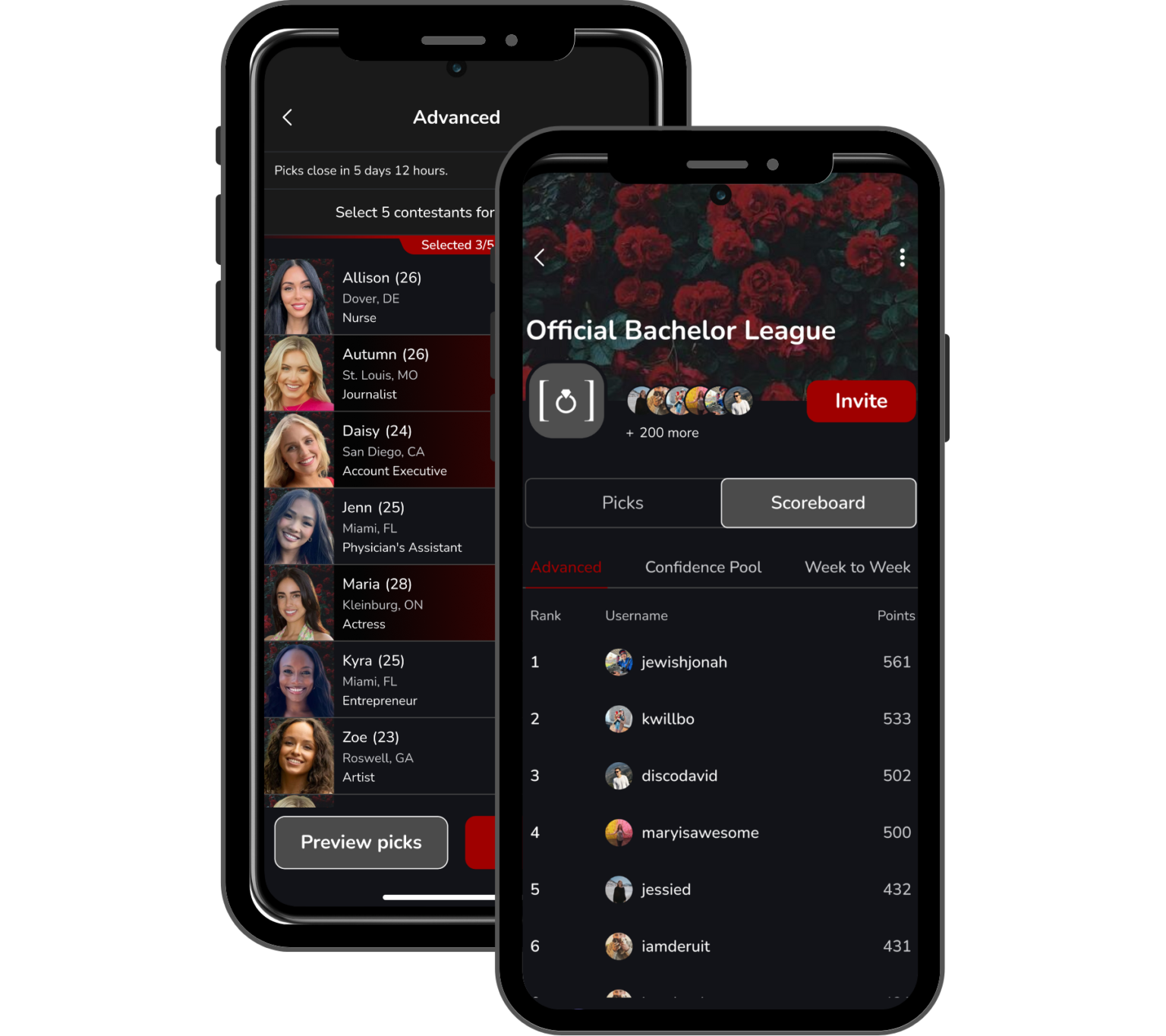 Bracketology App - Fantasy Reality TV